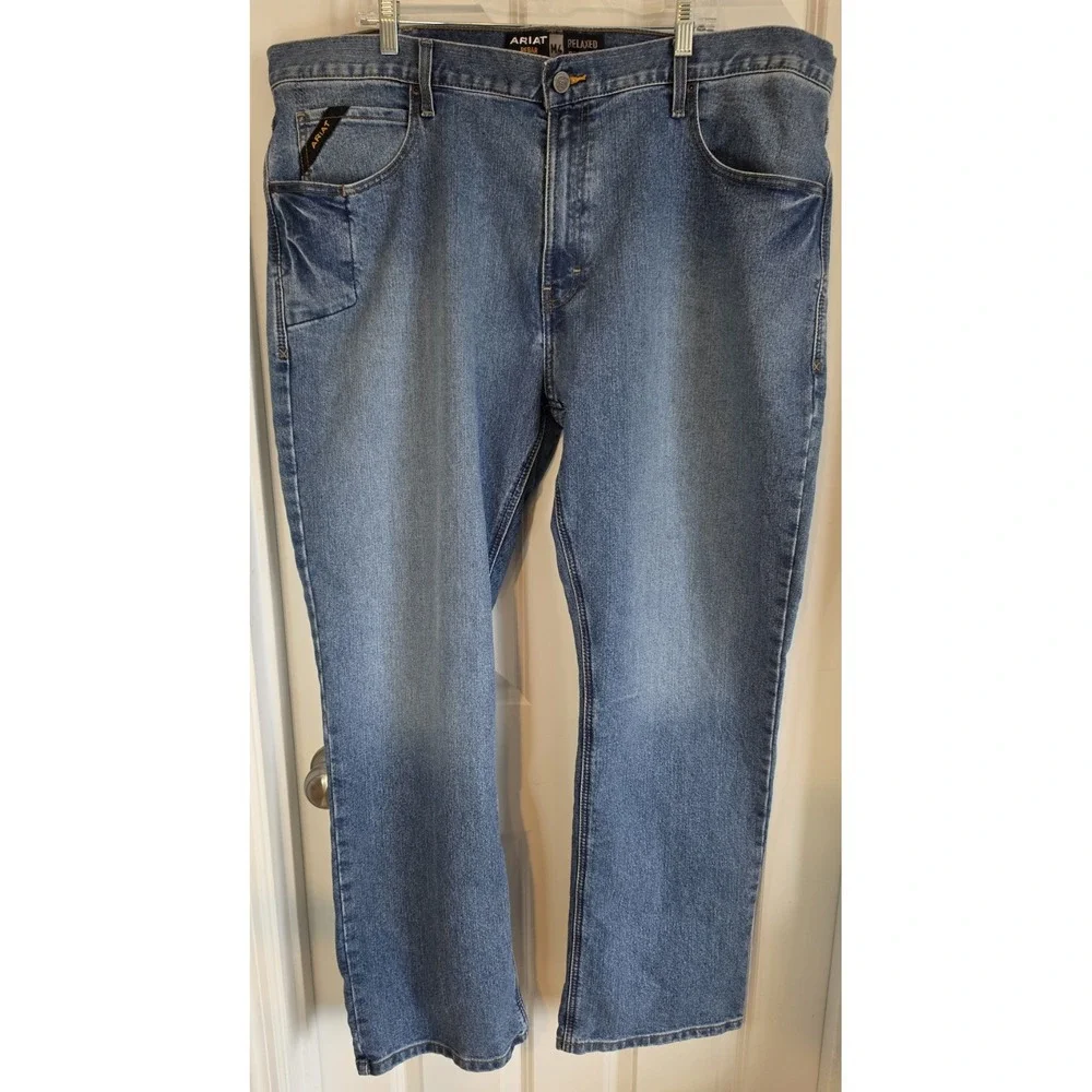 Ariat Rebar M4 Men's Relaxed Boot Cut Jeans Blue Haze Work Western 10021854